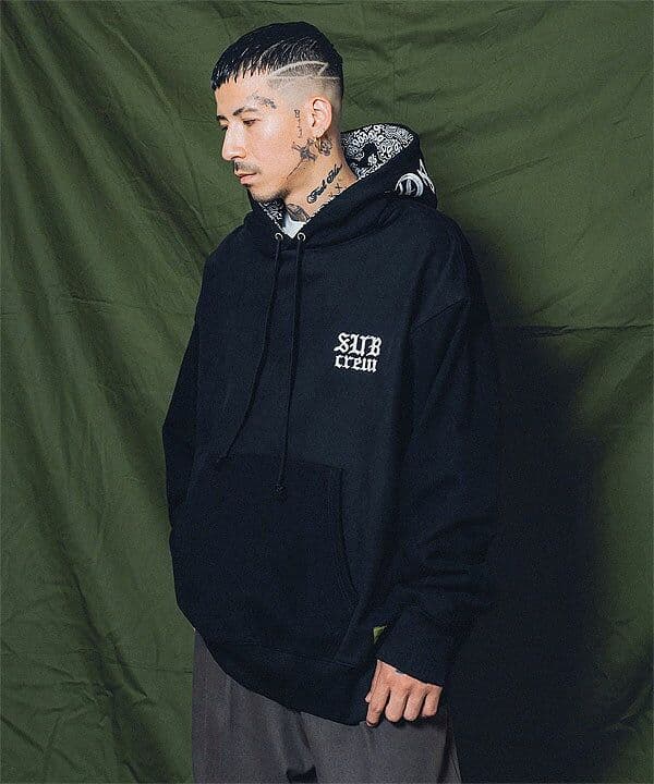 SUBCIETY EMBROIDERY PULLOVER SWEAT PARKA