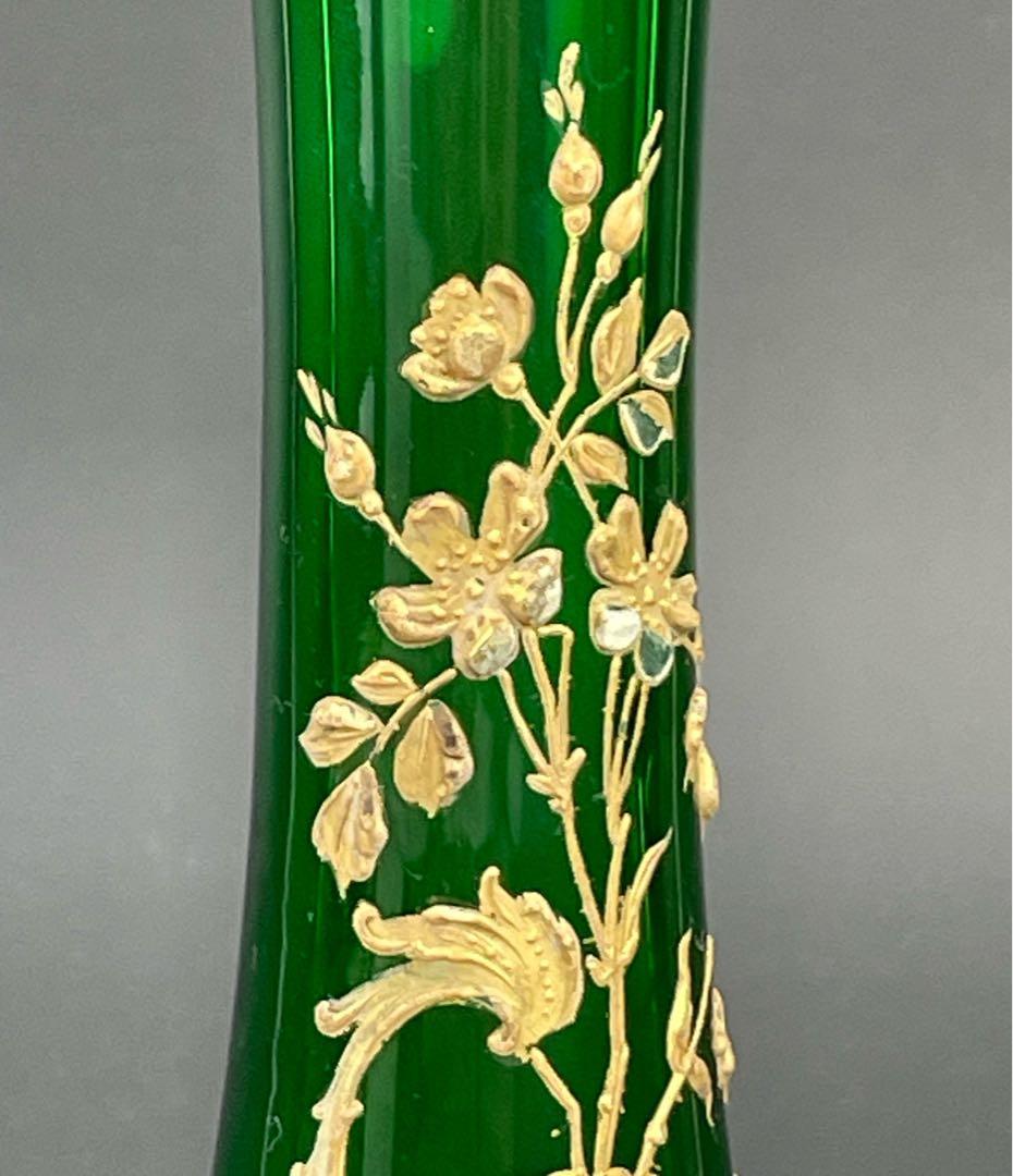 希少】モーゼル 23．8㎝ エナメル盛 金彩 金盛り 花瓶 水差し