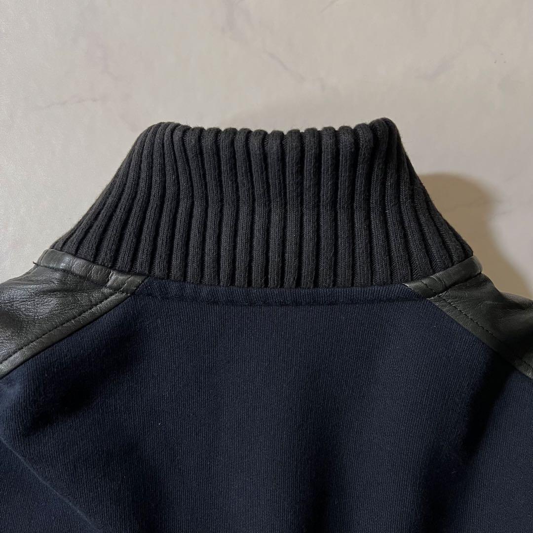 ドルチェアンドガッバーナ レザージャケット ニット スウェット切替 50