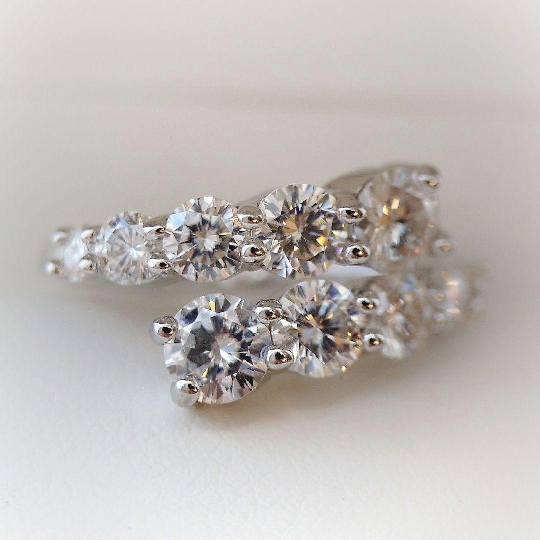 2531 最高級 モアサナイト リング ラウンド 粒 シルバー オープン 限定