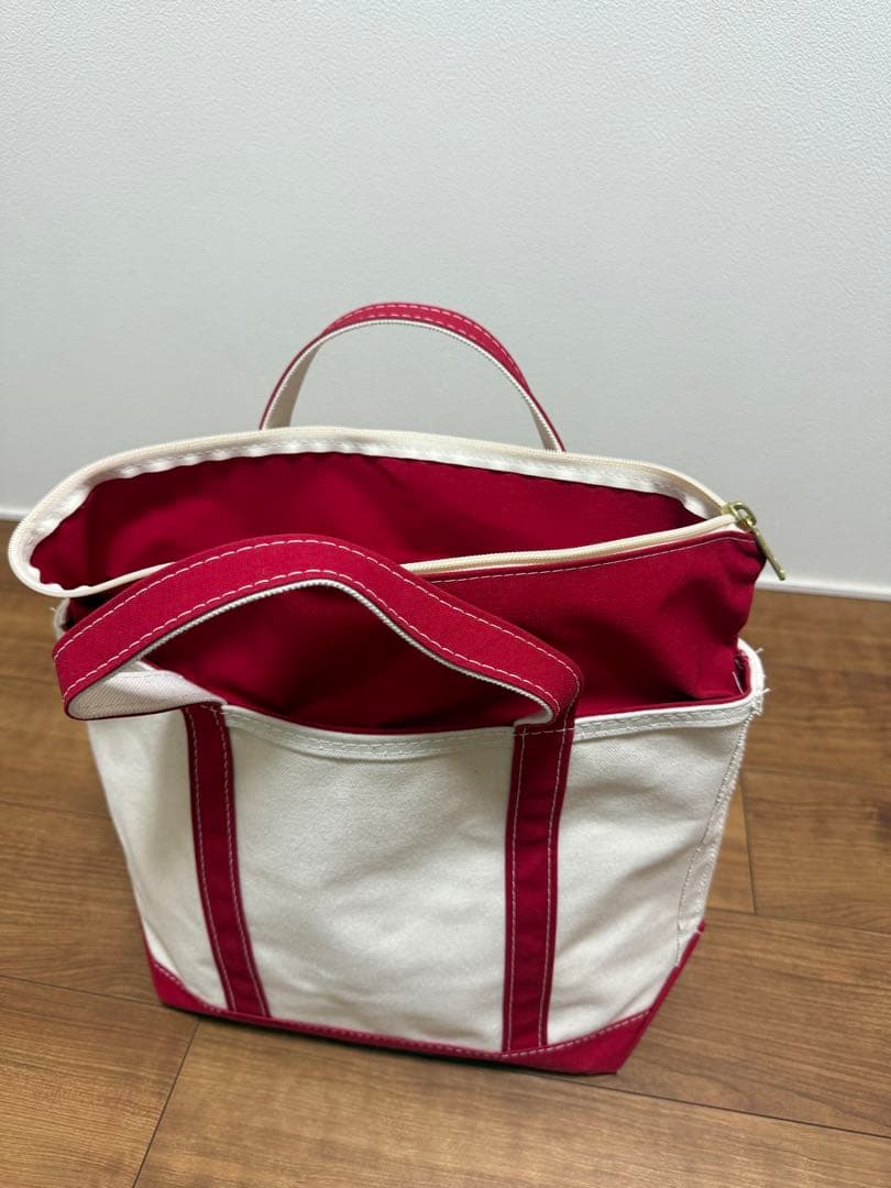 【美品/USA製】L.L.Bean ボート・アンド・トート ジップトップMレッド
