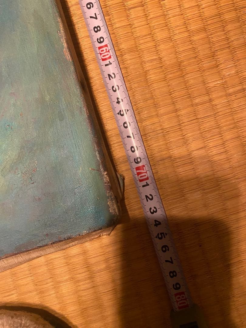 赤い花の油彩画 約53cm x 73cm - 作: M.Funayama