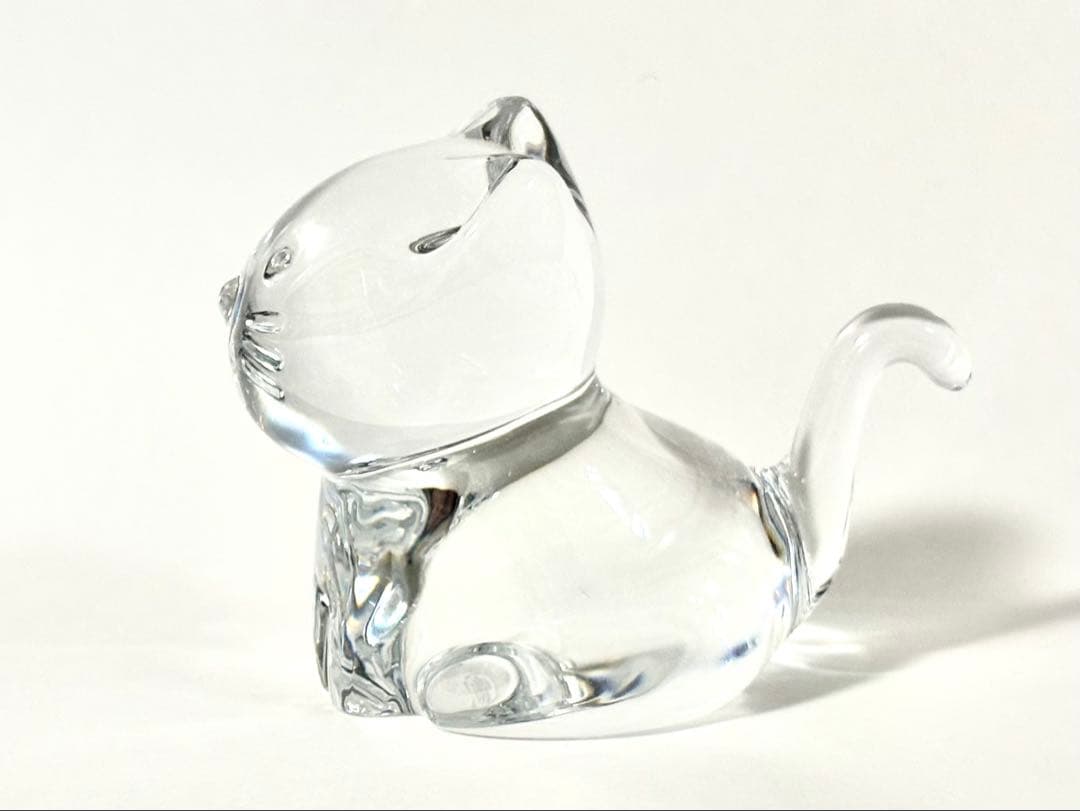 バカラ ミニマルズキャット クリスタルオブジェ クリア 置物 - メルカリ