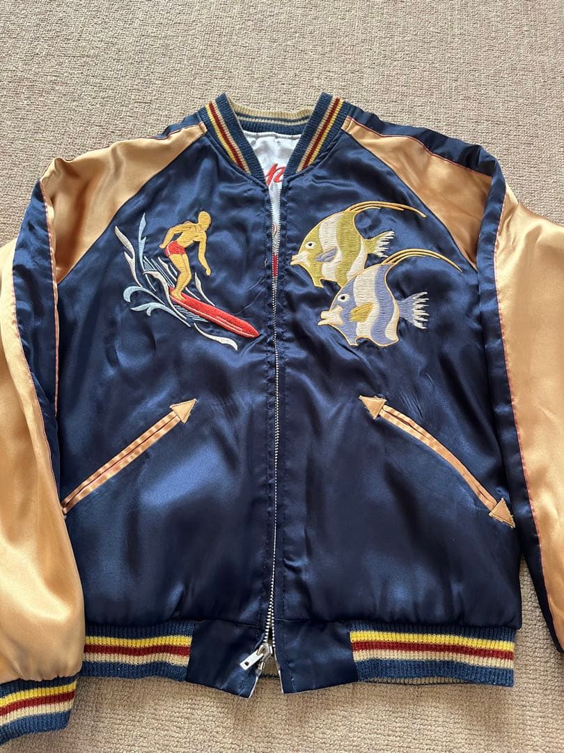 希少 テーラー東洋 スカジャン リバーシブル 龍 アロハ刺繍 スーベニア