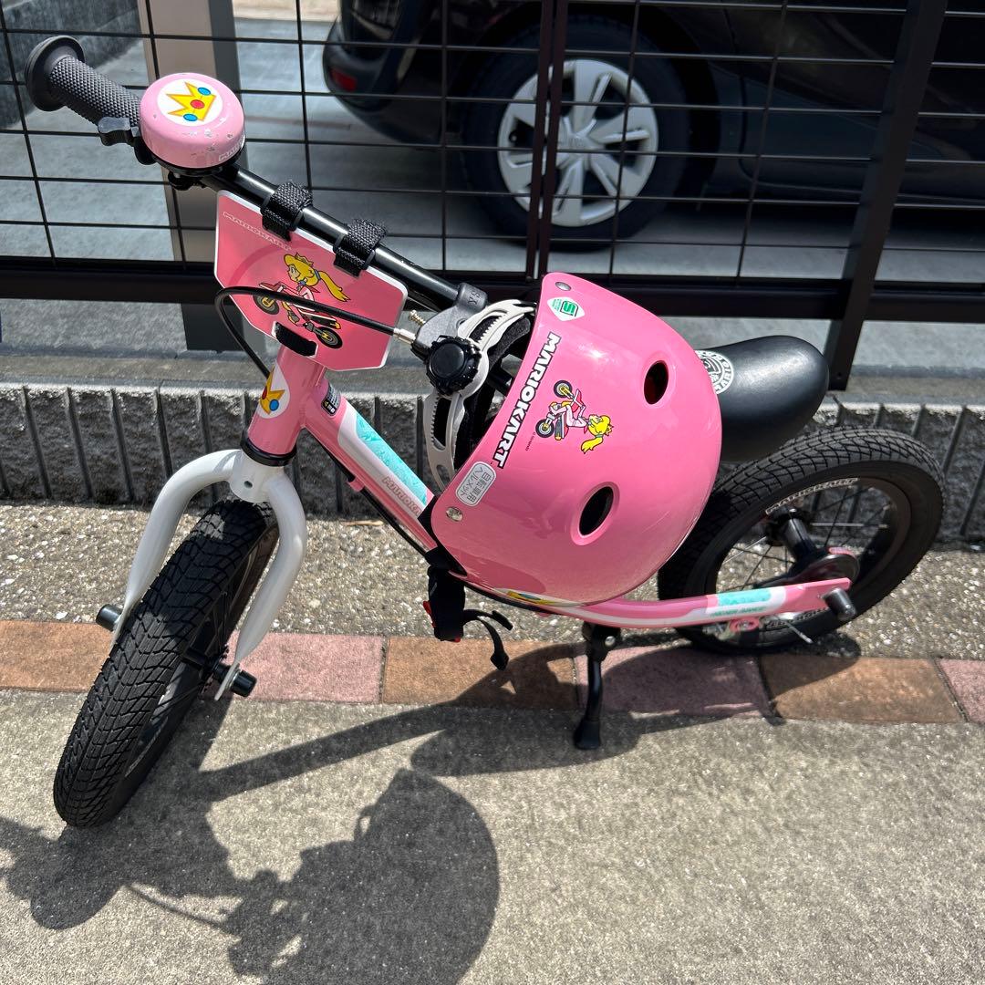 ピーチ姫 ストライダー 自転車 ヘルメット ピンク バランスバイク