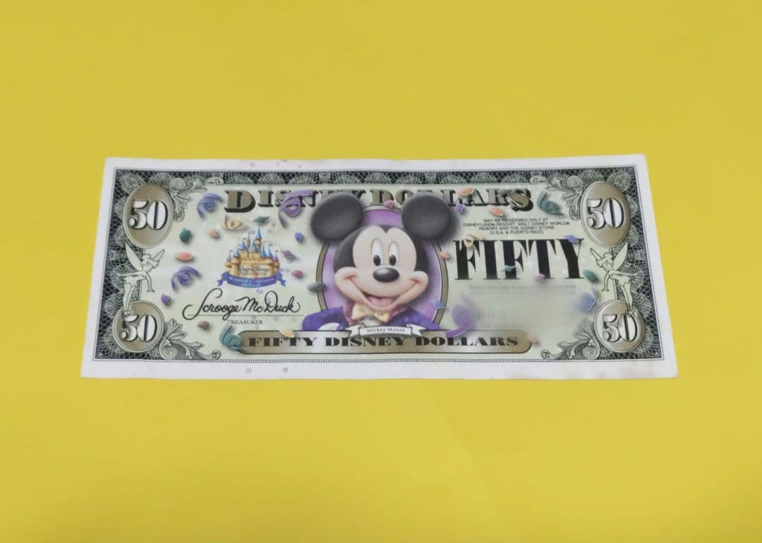 ディズニーダラー★50周年記念紙幣★4枚セット　5ドル札×2枚