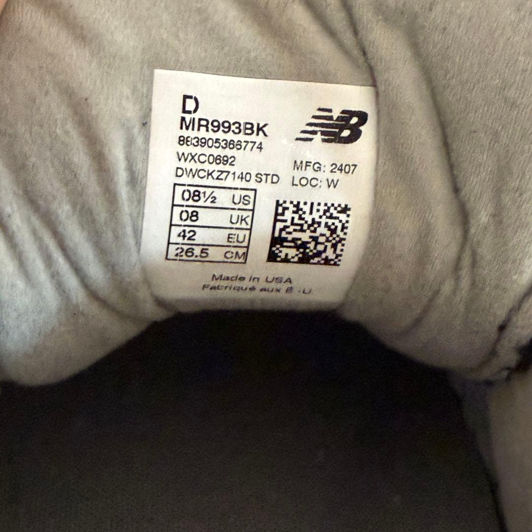 靴 New Balance 993 \"Black\" 26.5cm MR993 BK