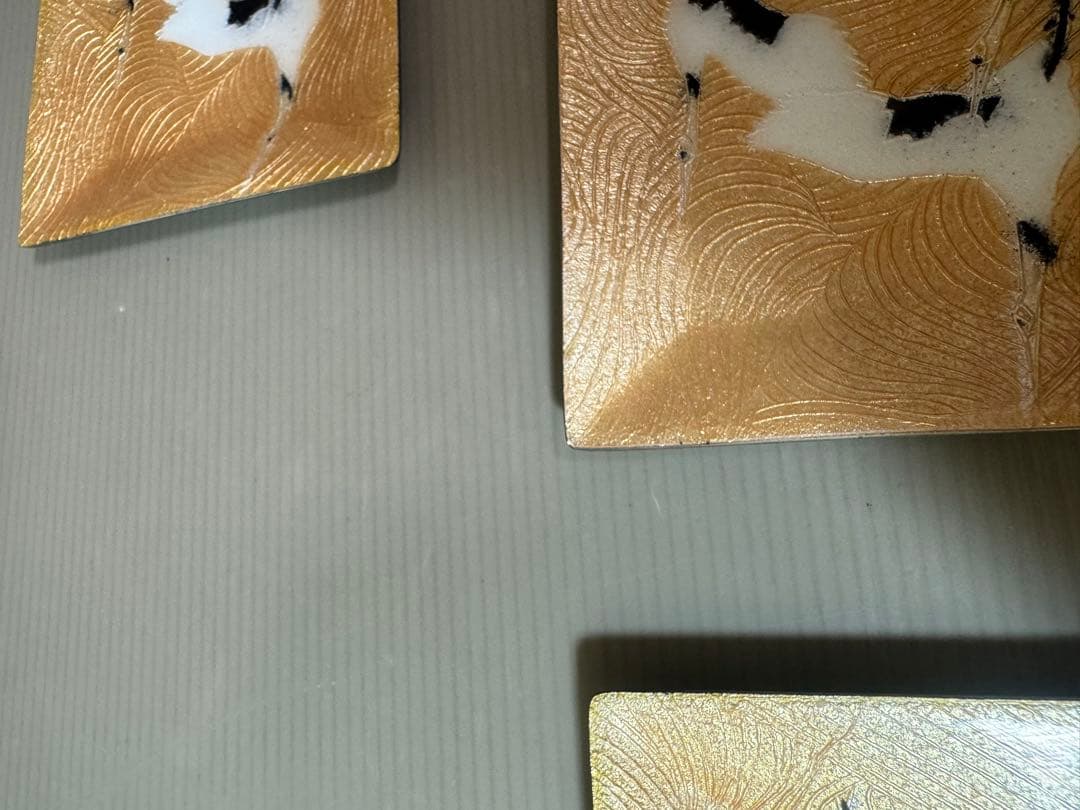 2936 七宝焼 金地双鶴 角皿 5客 - メルカリ