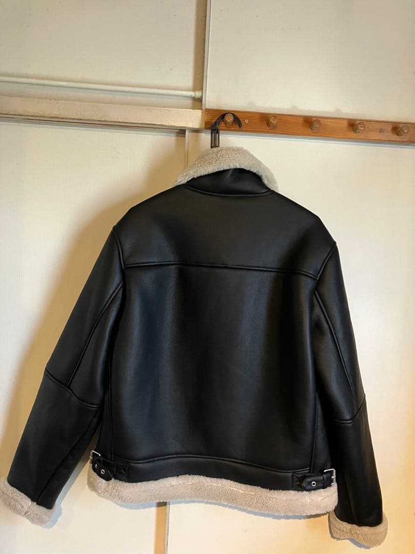 ZARA ザラ ダブルフェイス フェイクレザージャケット ボアジャケット