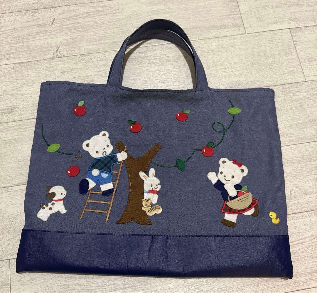 【美品】ファミリア70周年デニムバッグファミちゃんリアちゃん ファミリアのロングセラーアイテム「デニムバッグ」の 70周年限定