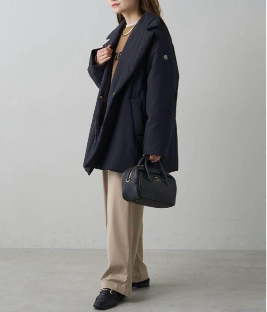 《新品タグ付き》ピュアルセシン 中綿テーラードコート ブラック