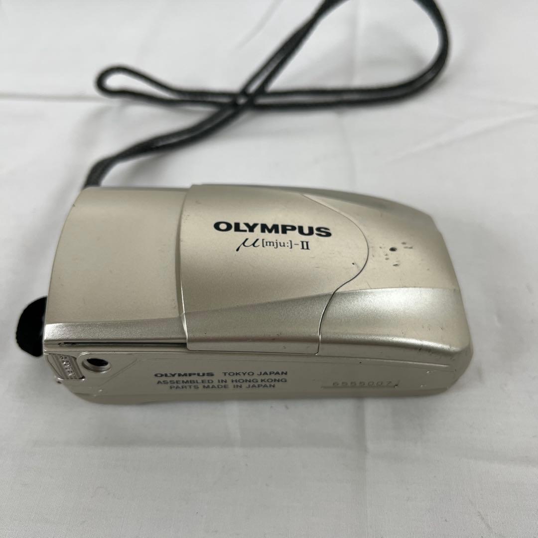 h) OLYMPUS μ[mju:]-II シルバー フィルムカメラ ジャンク OLYMPUS