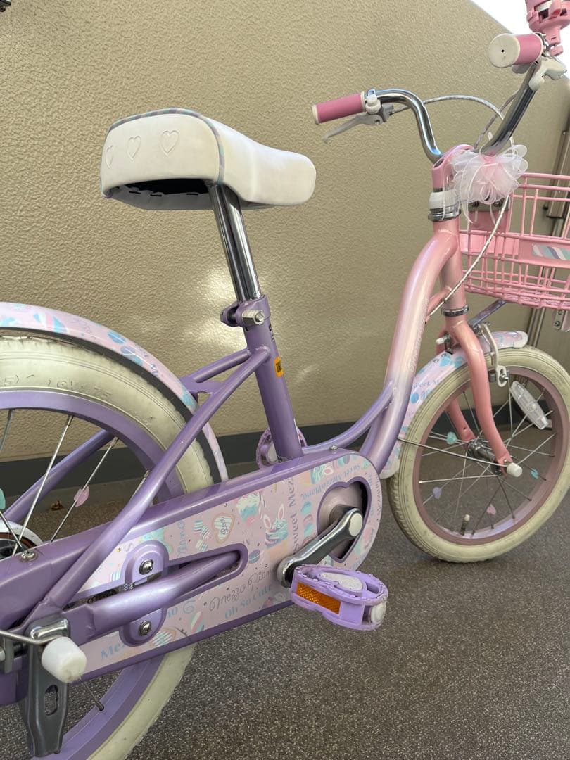 幼児用自転車 パープル・ピンク 16インチ メゾピアノ 引取り限定