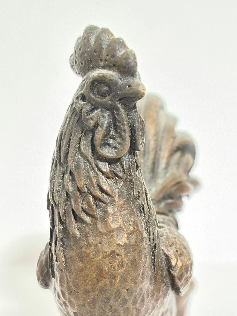 鋳銅 鶏 置物 在銘なし ブロンズ風 合金製 約9.5cm 491g 骨董 - メルカリ