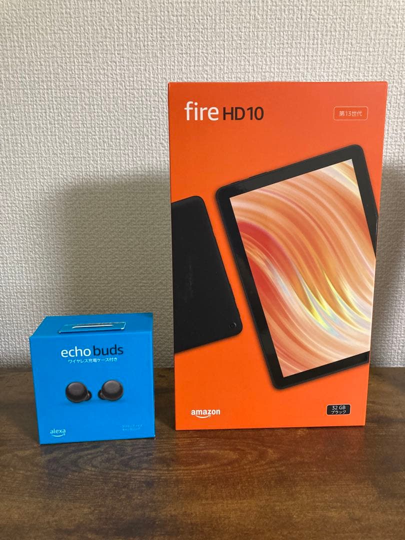 【2個セット】AmazonFire HD10 第13世代とEcho Buds Fire HD 10でEcho Buds (エコーバッズ) 第2世代のセットアップを行う