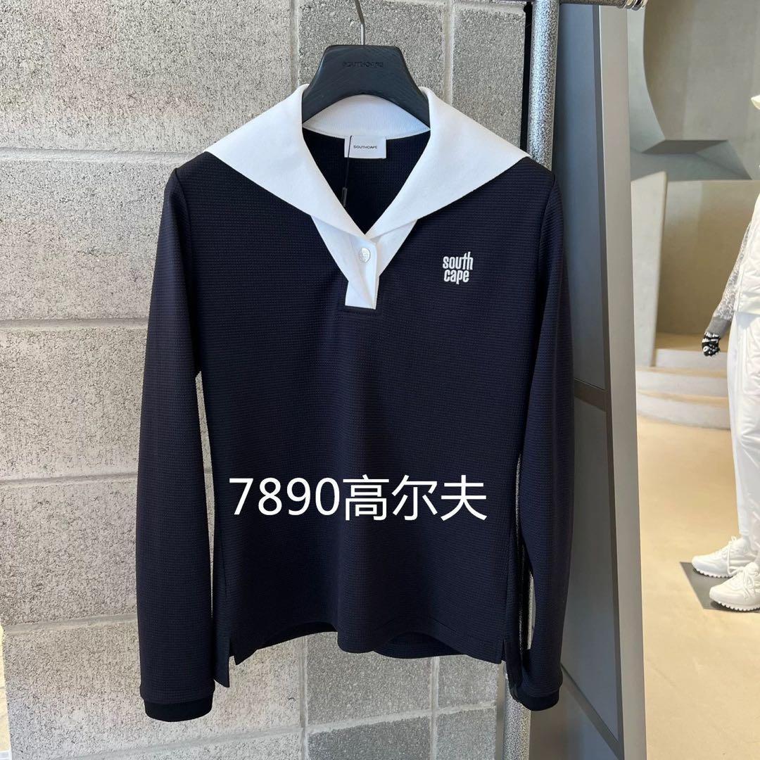 最終値下・サウスケープ　ゴルフ可愛いセーラー襟・バイカラーシャツ●長袖　L セール】 セーラーカラー Tシャツ （カットソー）｜ANY / エニィ