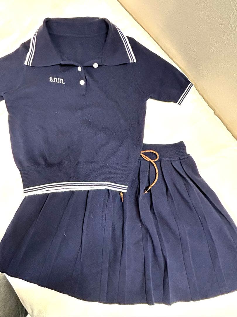 セットアップ】ネイビー ポロシャツ ×ミニスカート - メルカリ