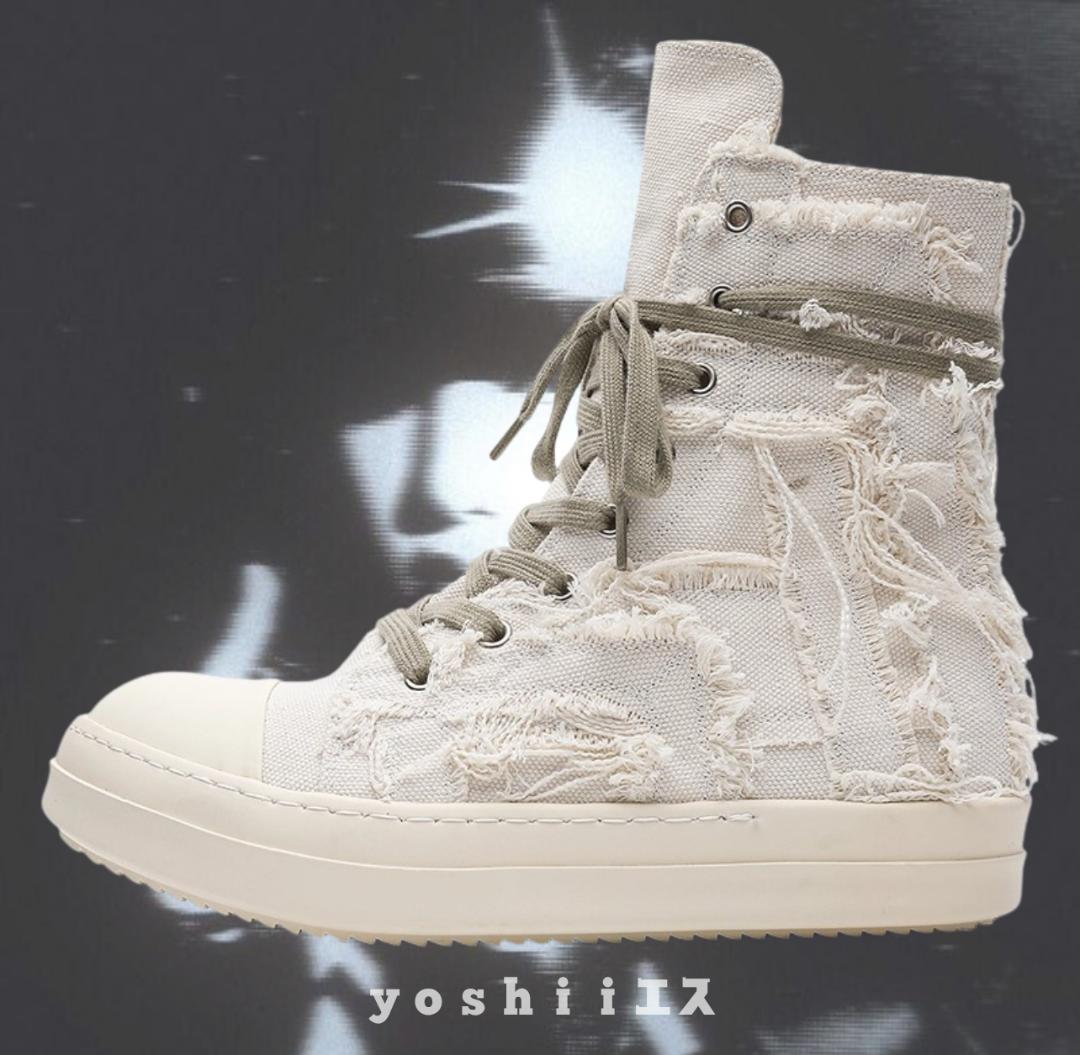 rick owens似 Y2K 厚底ハイカット 白黒 00s opium 平成 - メルカリ