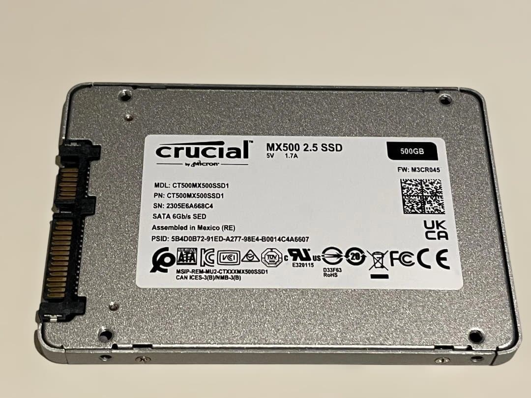 Crucial MX500 500GB◇使用5611時間◇健康状態93% - メルカリ