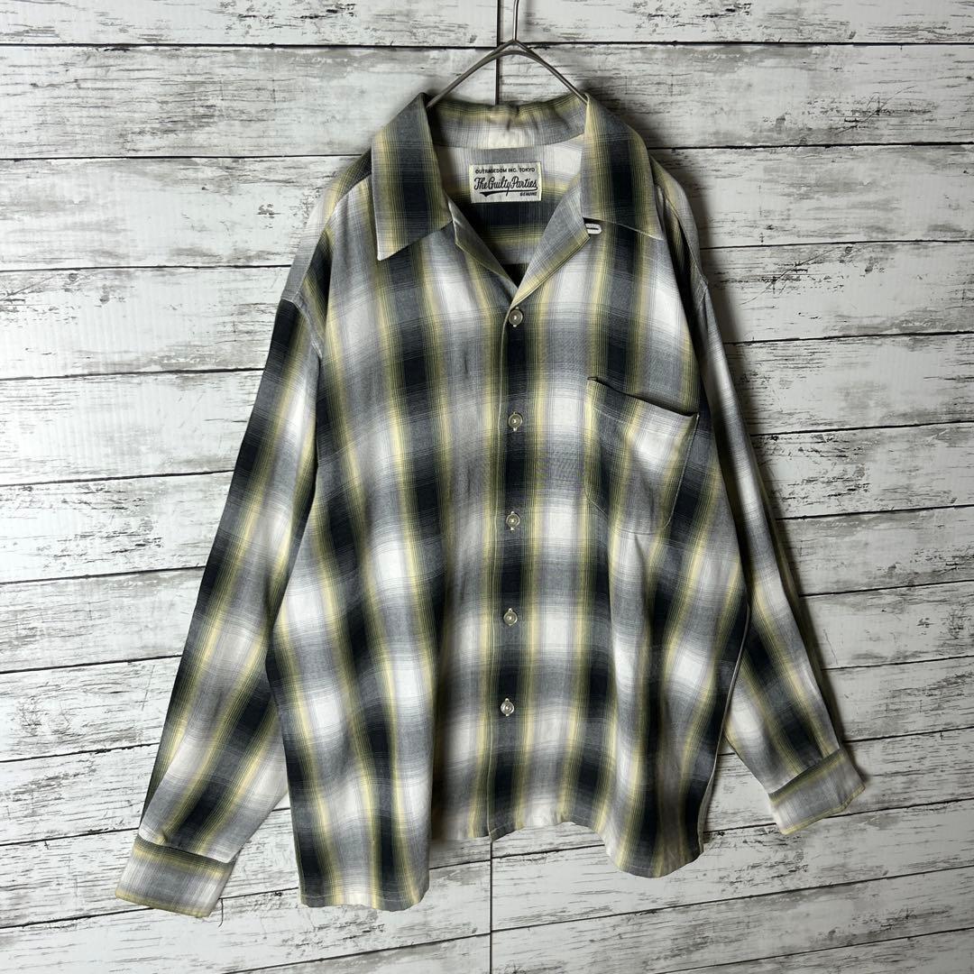 3485M【定番モデル】ワコマリア☆オンブレチェック柄 オープンカラー