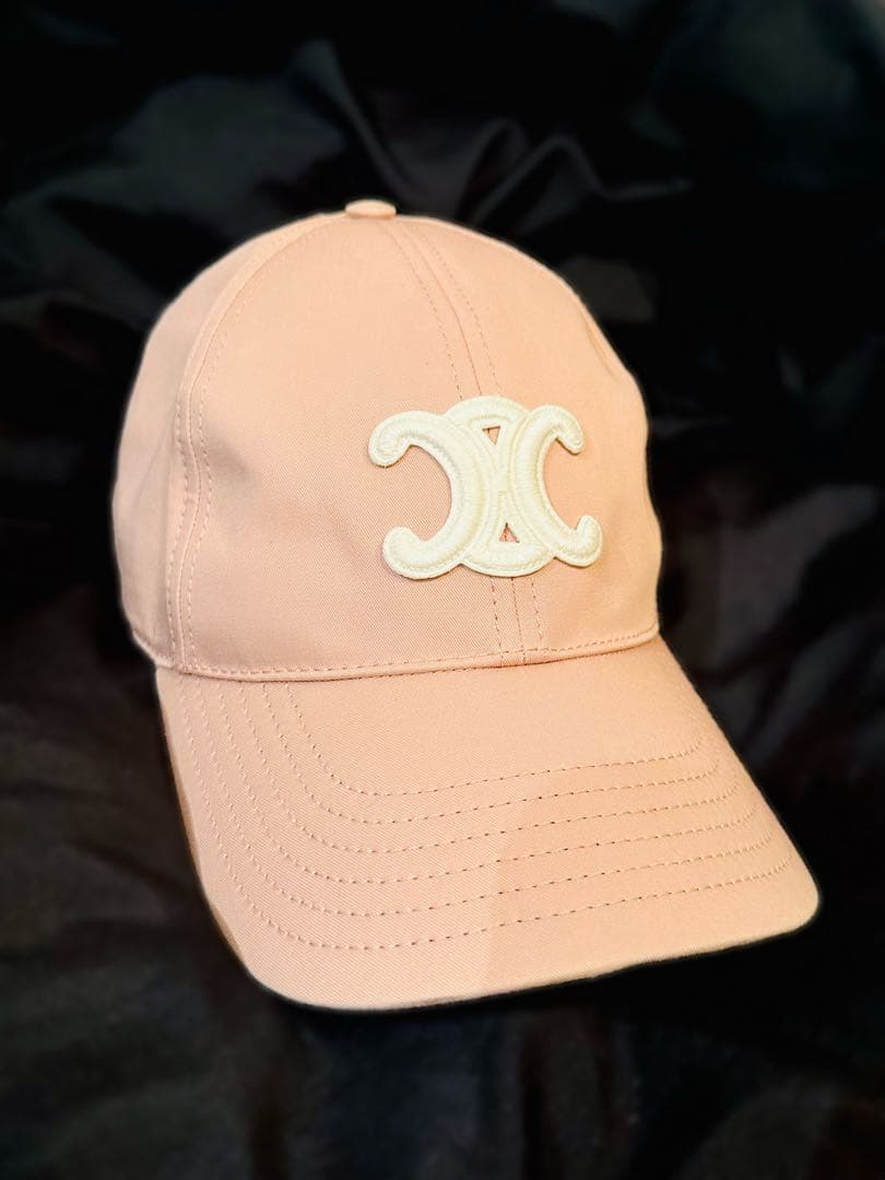 【美品】藤田ニコル着用 CELINE トリオンフ ピンク キャップ Lサイズ 希少カラー CELINE セリーヌ トリオンフ ベースボールキャップ ピンク