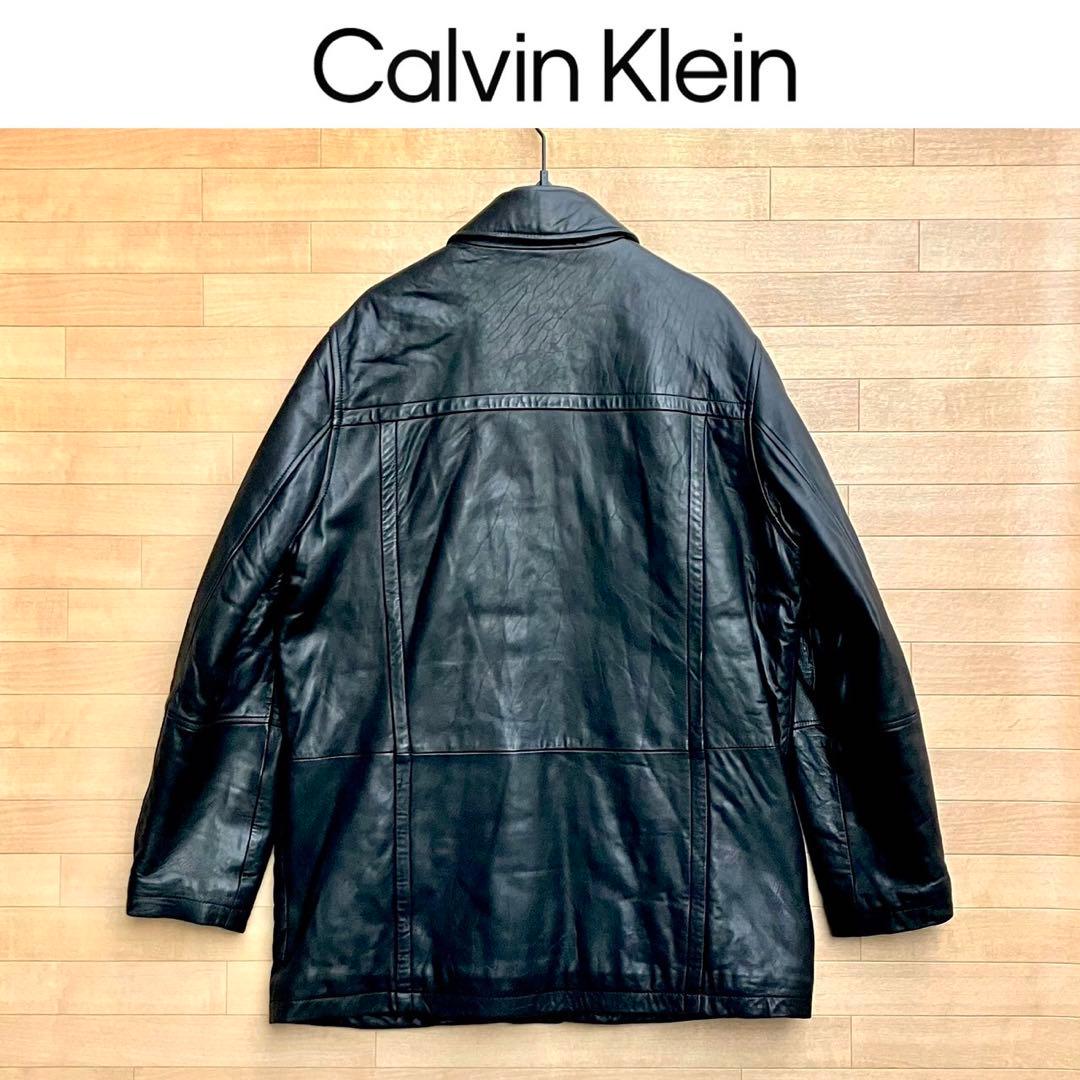 XL カルバンクライン レザージャケット レザーコート ハーフコート 本