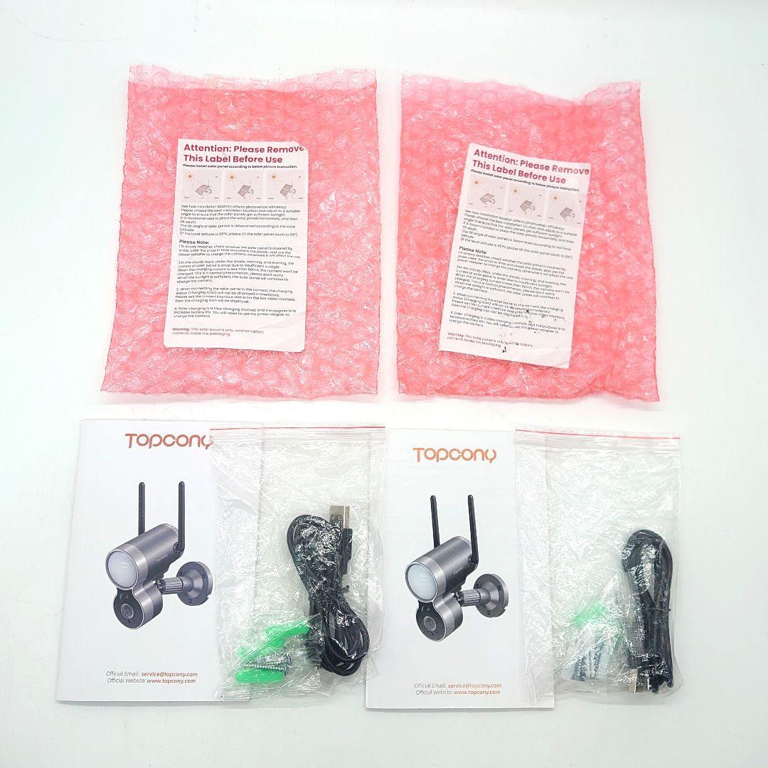 Topcony センサーライト付き 防犯カメラ ソーラーパネル