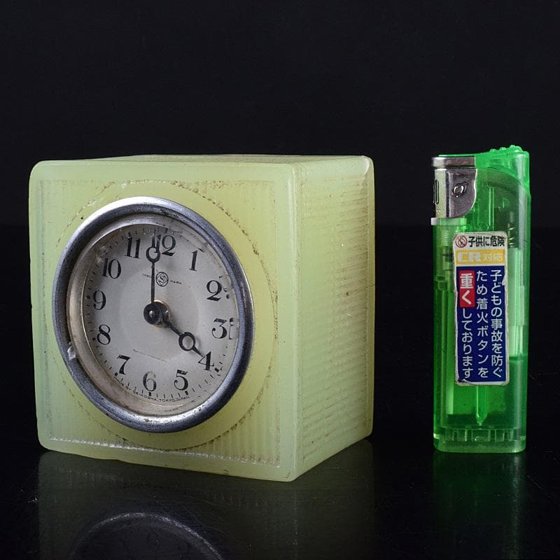 アンティーク 精工舎 ウランガラス 手巻き置時計 ジャンク品 V R7735