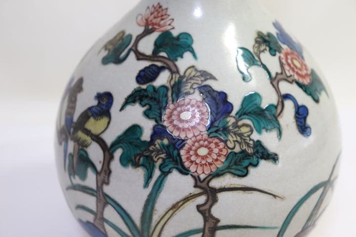 明治　九谷一輪挿　角福　送料込み1122