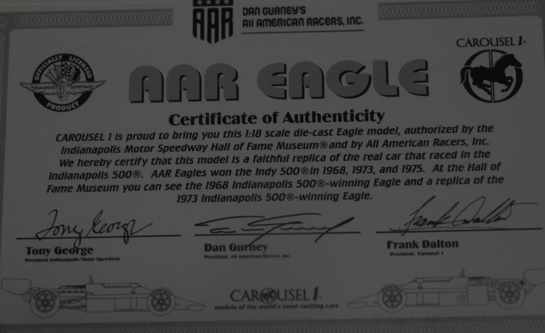超貴重カルーセル1製 AARイーグル 1／18 1973インディー500