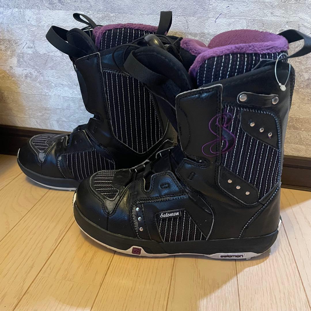 SALOMON PEARLスノーボードブーツ 黒 紫 - メルカリ
