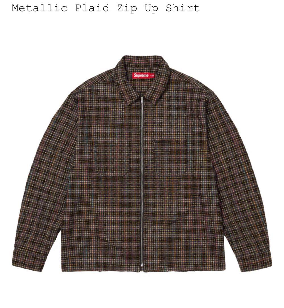 Supreme Metallic Plaid Zip Up Shirt L - メルカリ