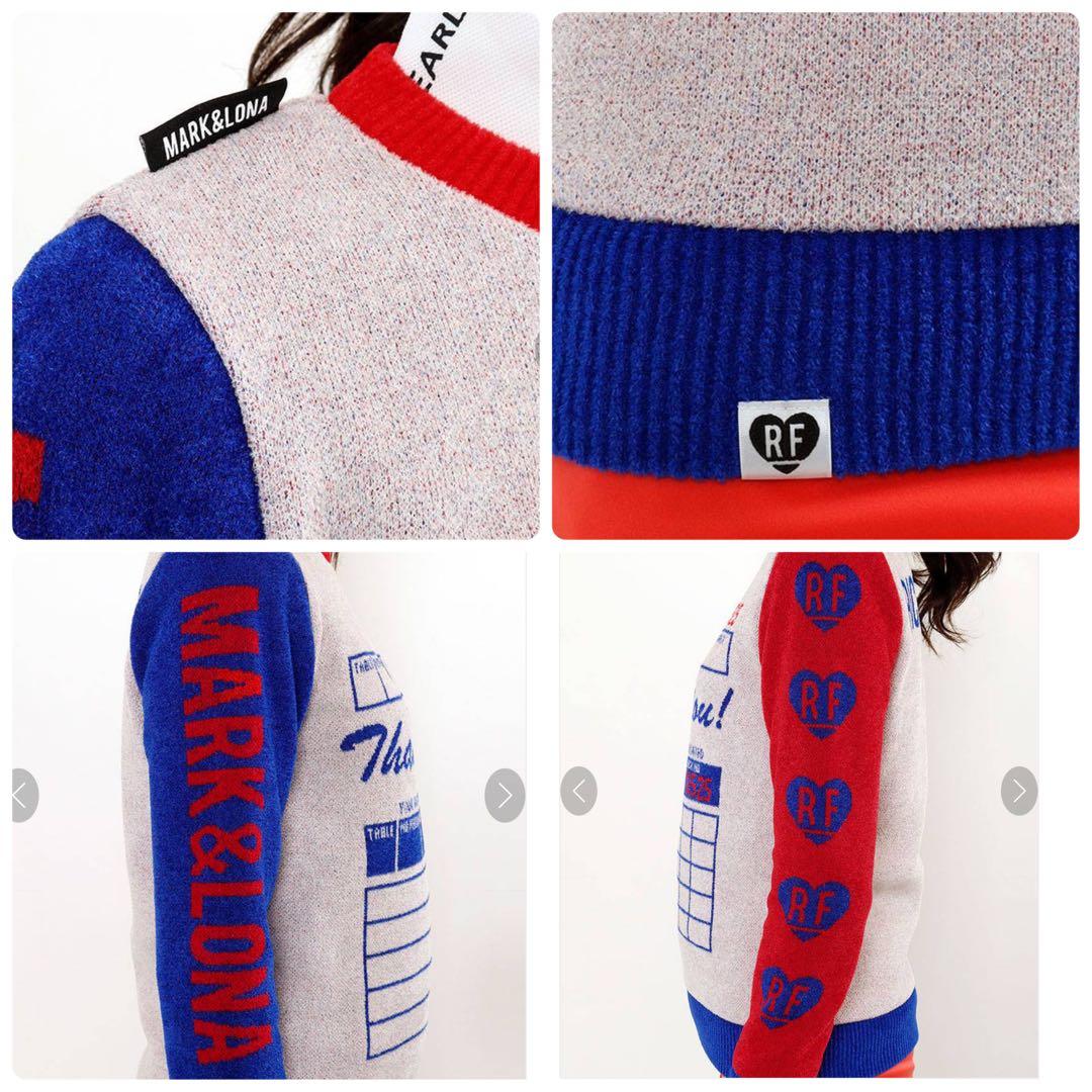 極美品 マークアンドロナ 近年 防風 裏地付 セーター スニード 配色