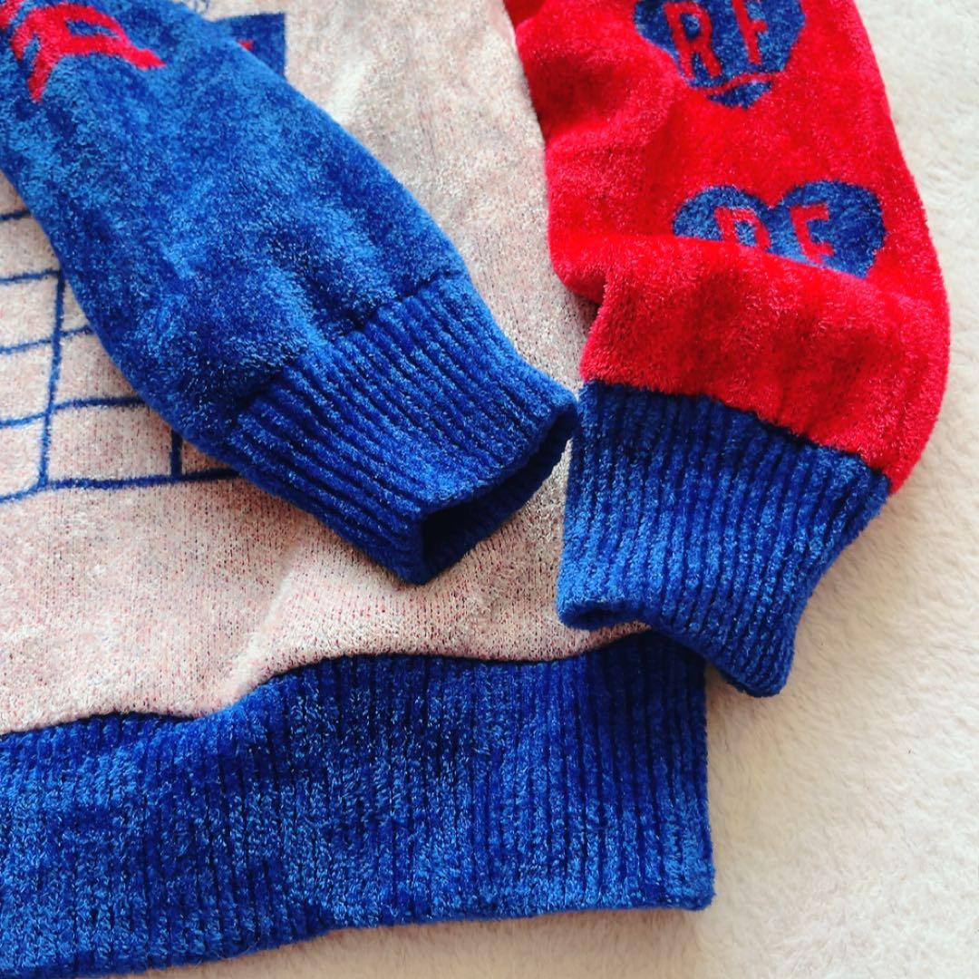 極美品 マークアンドロナ 近年 防風 裏地付 セーター スニード 配色