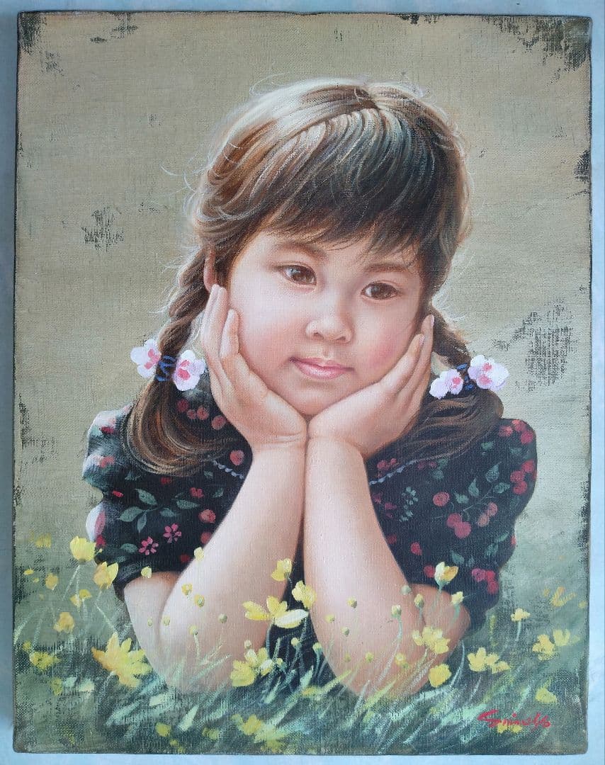 藤岡心象氏の油彩画「若草」F６号 楽天市場】藤岡心象 「少女」 油彩6号 : 小野画廊