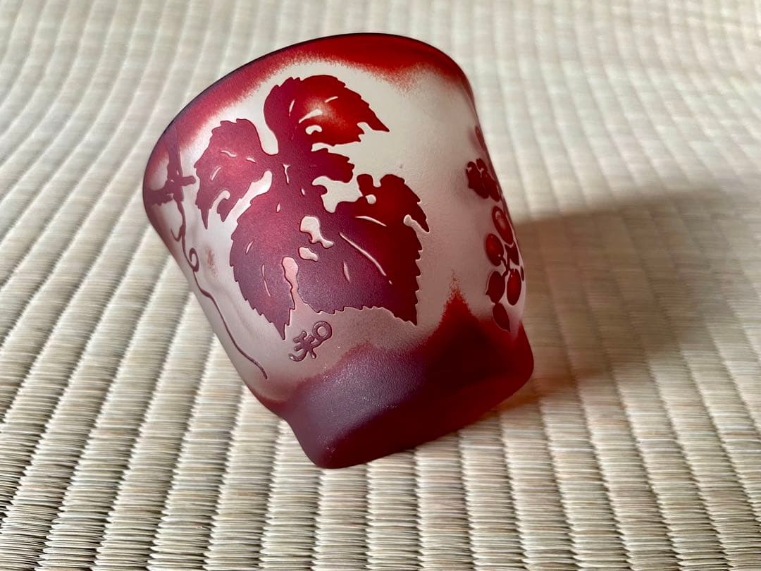 【彫刻硝子】器 ぐい呑 6客セット　中村和正