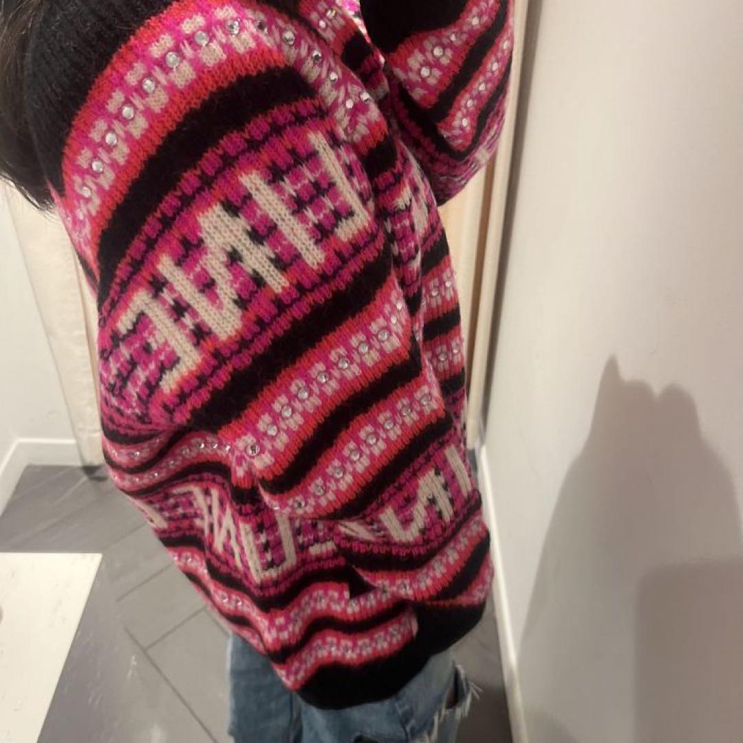 プ*ア様 女子ウケも抜群！CELINE純正クリスタルニットカーディガン