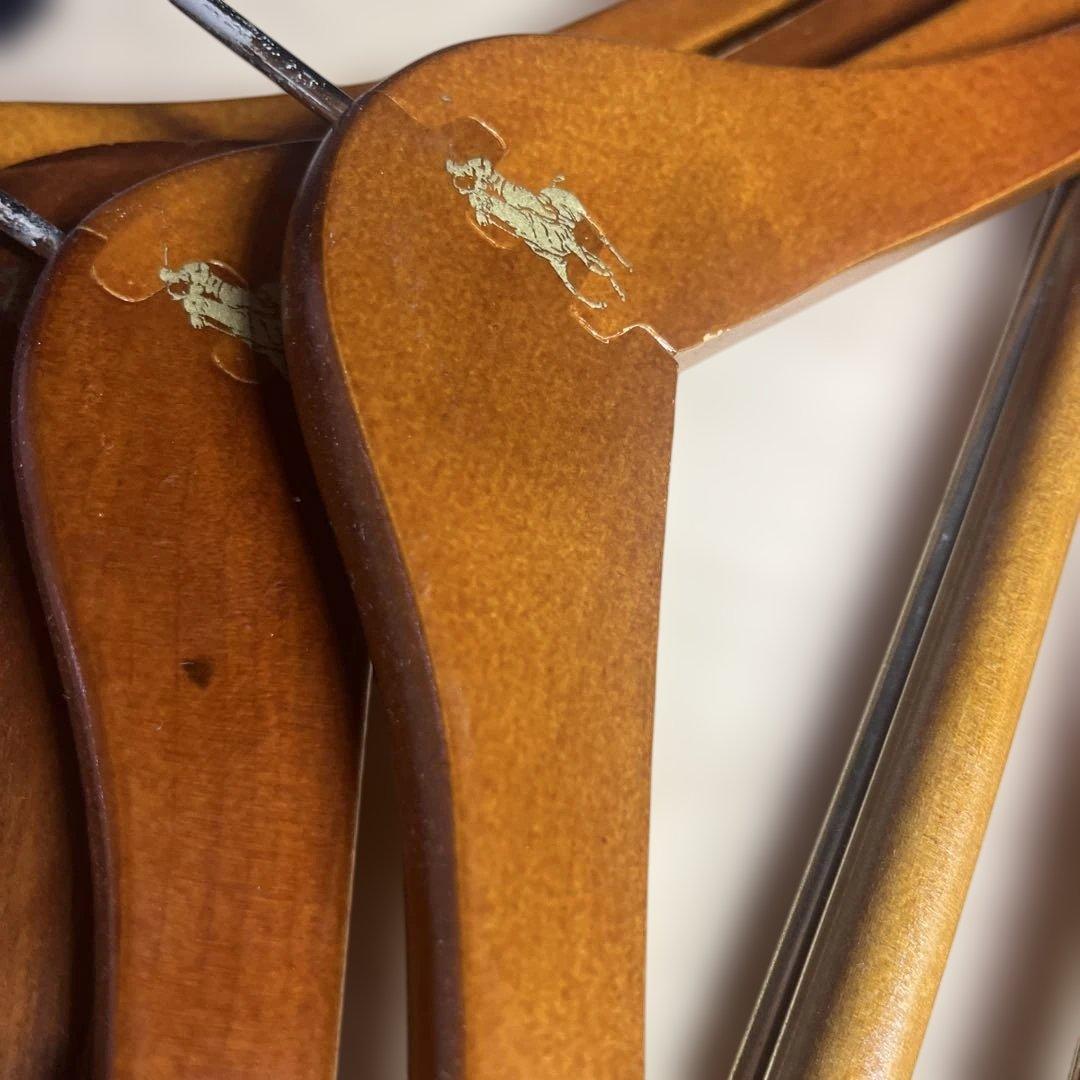 即配送！ビンテージ ラルフローレン ハンガー 6本 木製 polo