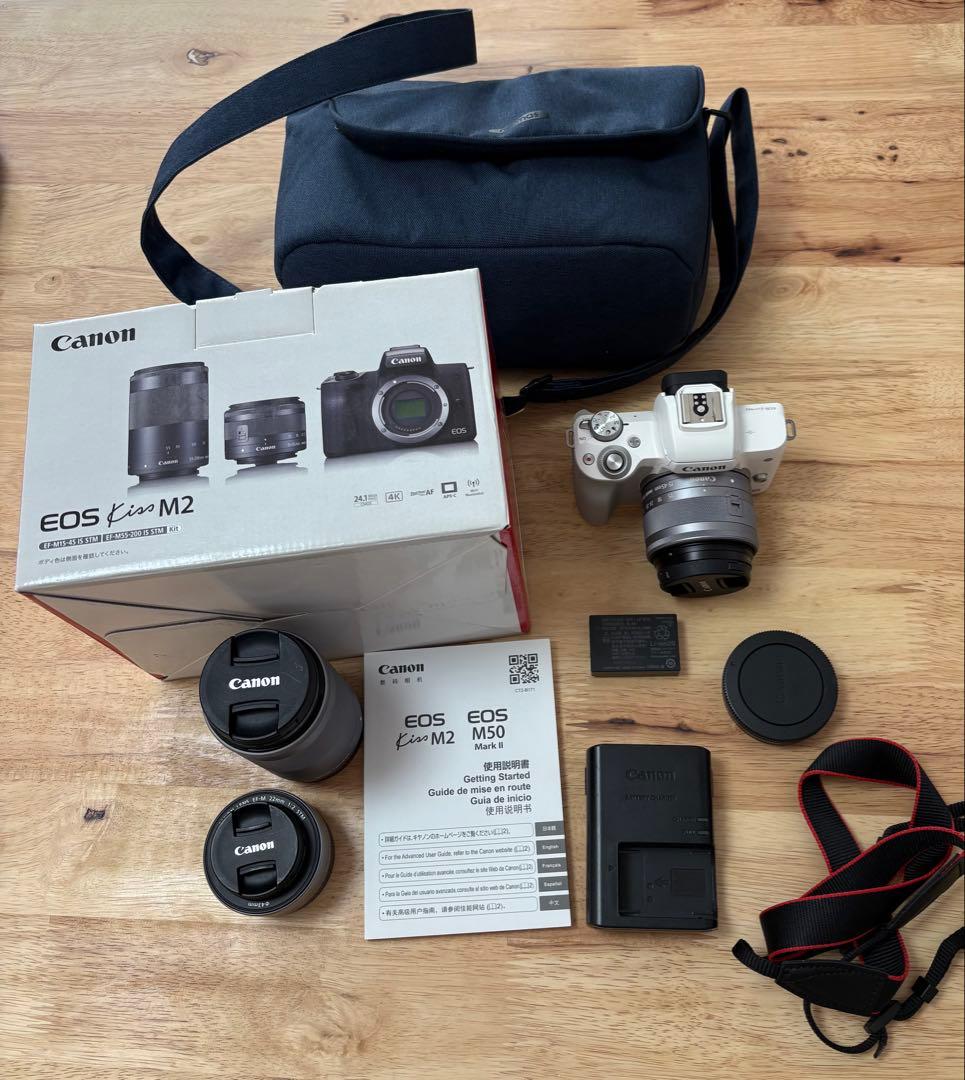 Canon EOS Kiss M2 ダブルズームキット 単焦点レンズ付き EOS Kiss キヤノン Canon ミラーレス一眼 M2 ダブルズームキット