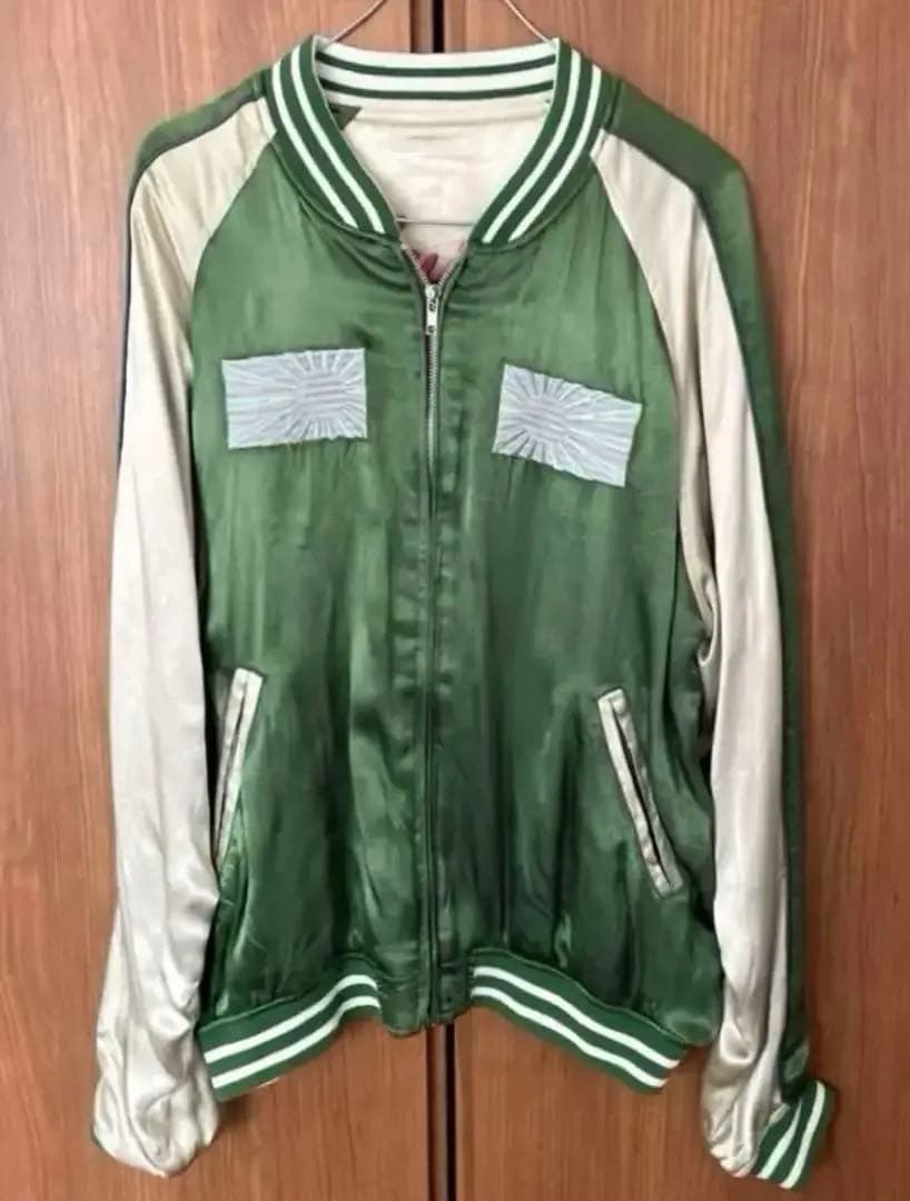 ☆AVIREX スカジャン リバーシブル龍 富士山 旭日旗 日本進駐記念 刺繍