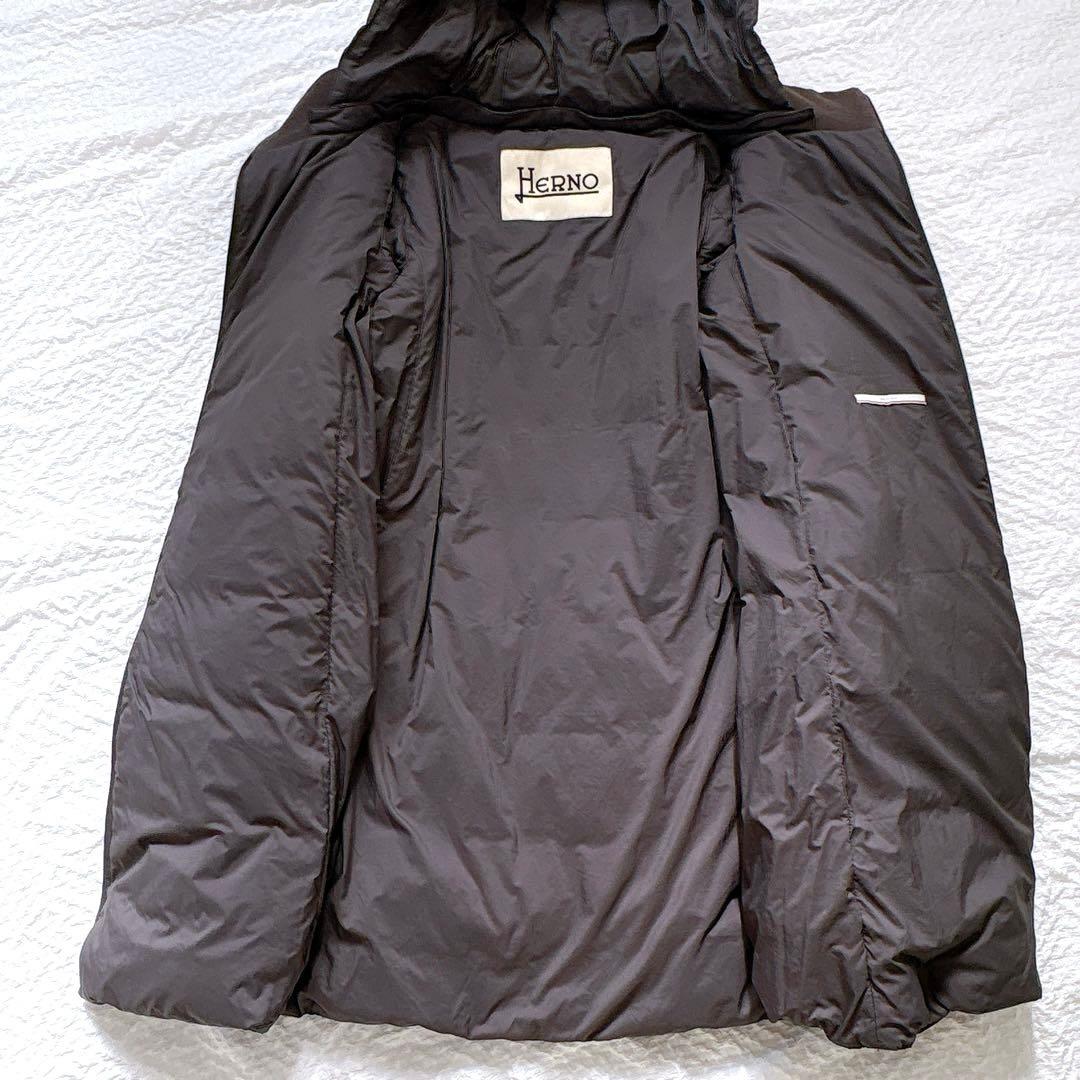 SALE】サイズ44✨HERNO 異素材ドッキング ダウンコート フード - メルカリ