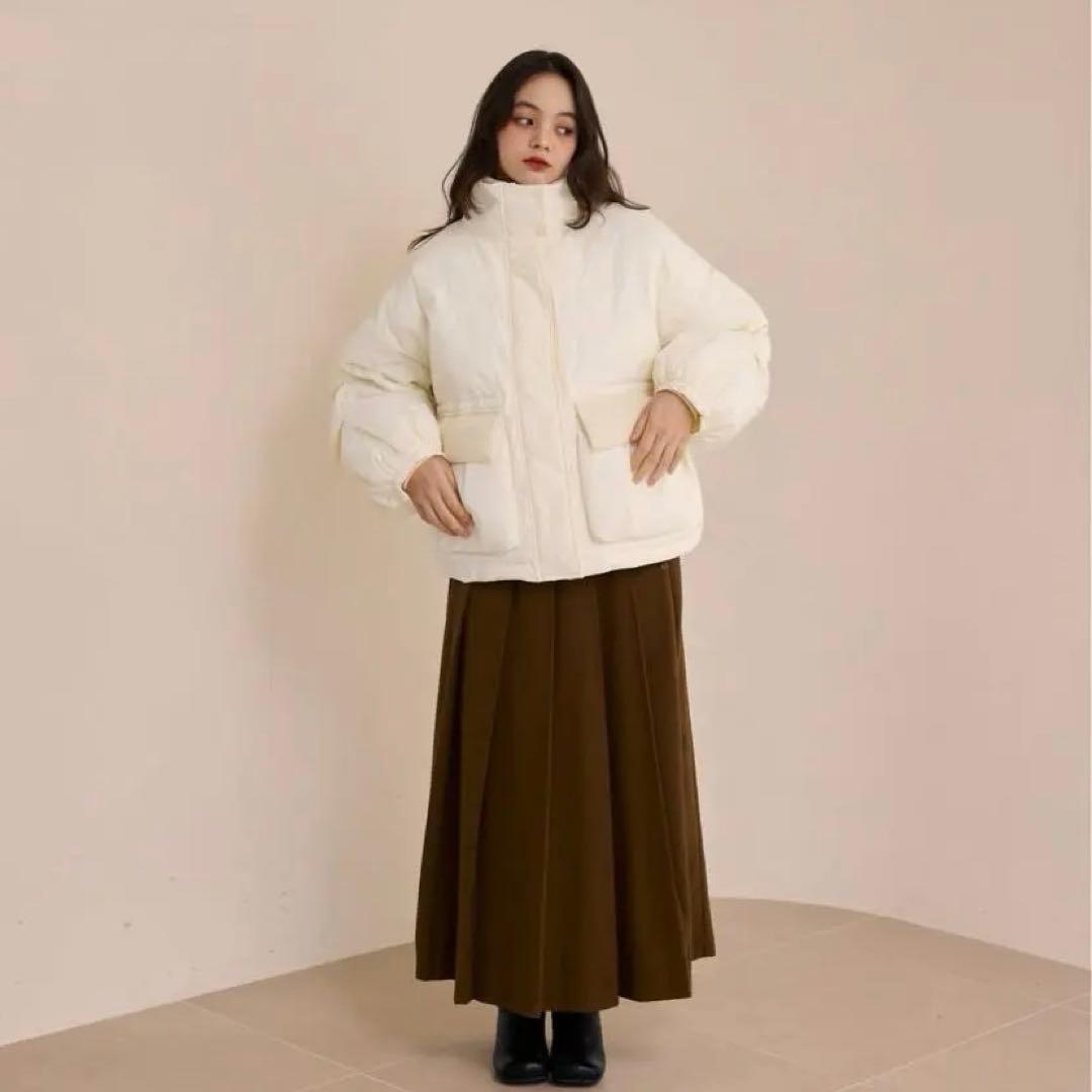 新品未使用】olun 中綿リブブルゾン ダウン Sサイズ アイボリー - メルカリ