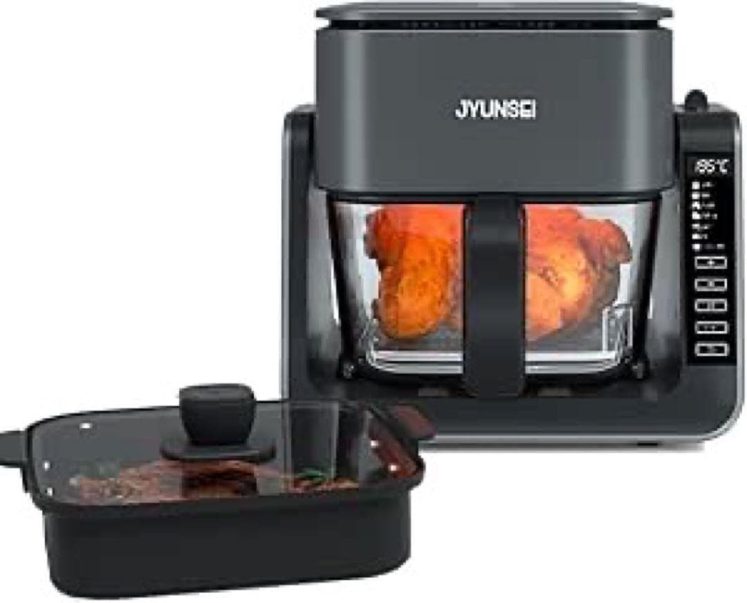 ノンフライヤー 2in1 エアフライヤー&グリルパン 4L+1.5L大容量家庭用