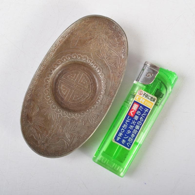 煎茶道具 古錫 花草文 茶托 五客 V 5132