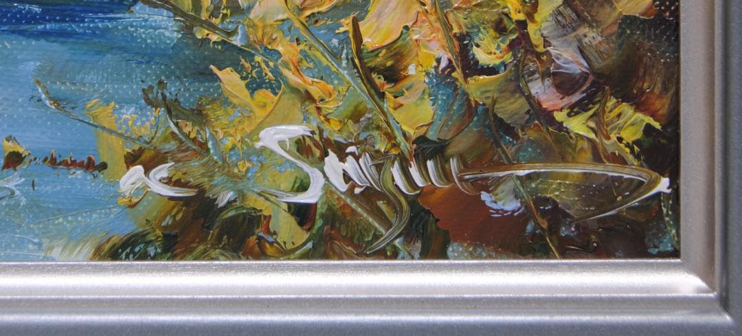 西条巧 神戸山手風景 栄光教会 風景画 絵画 油絵 油彩画 市電 路面電車