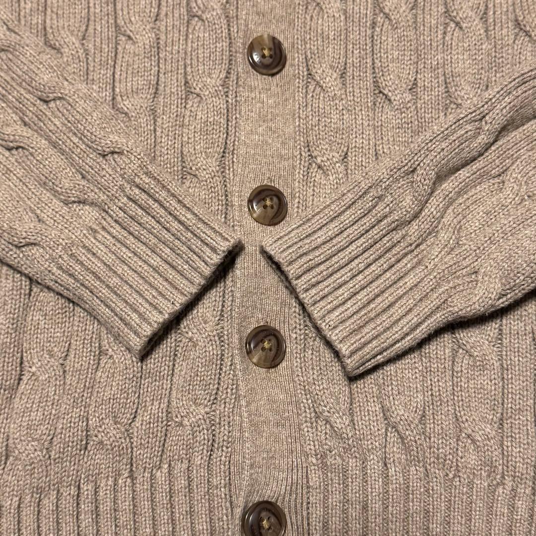 現行タグ】ポロラルフローレン カーディガン ケーブル編み 刺繍