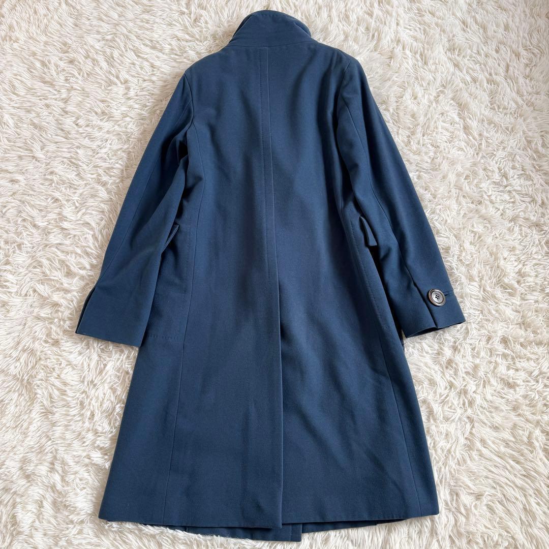 美品 カシミヤ混 ルイヴィトン ロングコート LV 総柄 ブルー Mサイズ