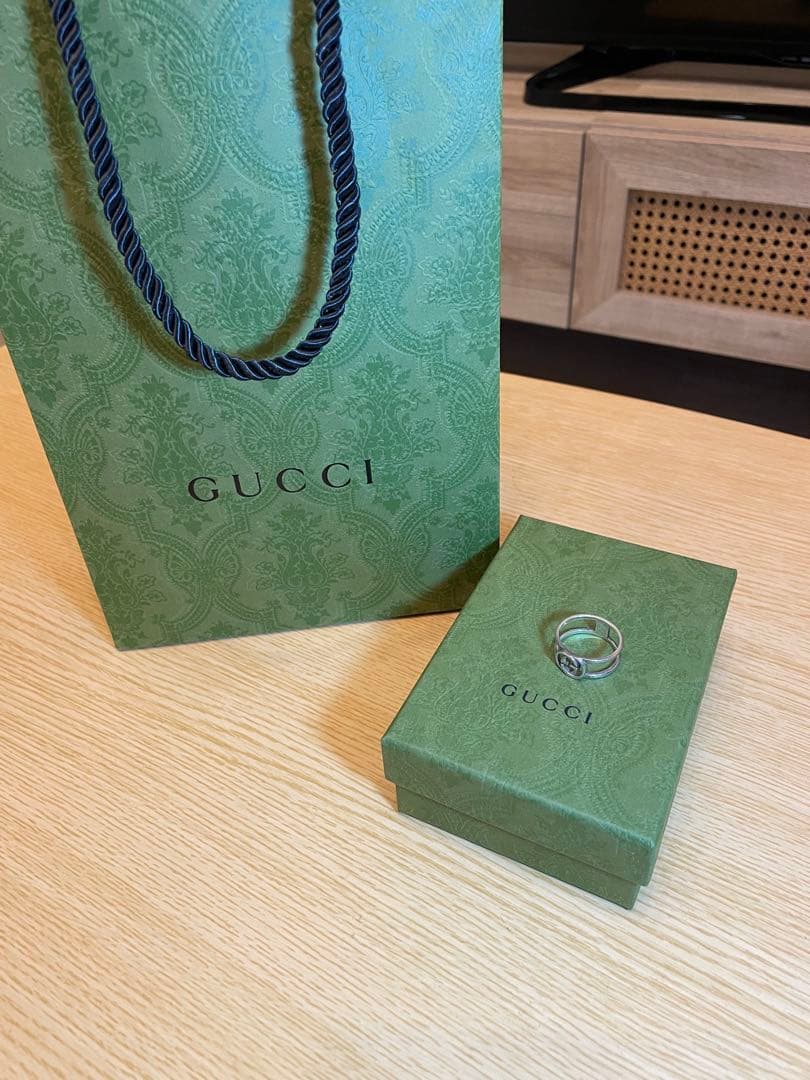 GUCCI 指輪 インターロッキング メンズ GUCCI（グッチ） リング インターロッキングGリング 455302 フィット