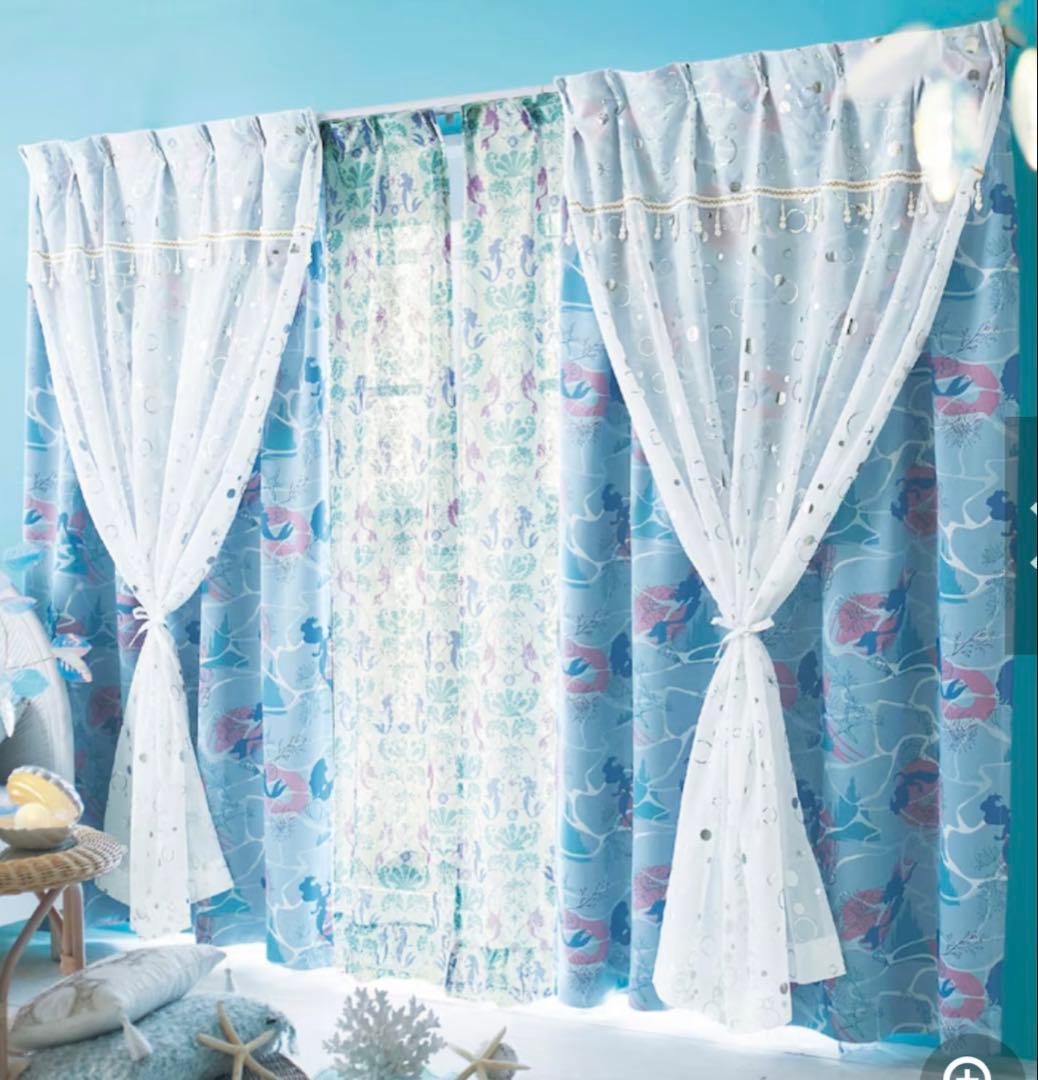 アリエル カーテン 箔プリント 二重遮光カーテン ベルメゾン | Shop at