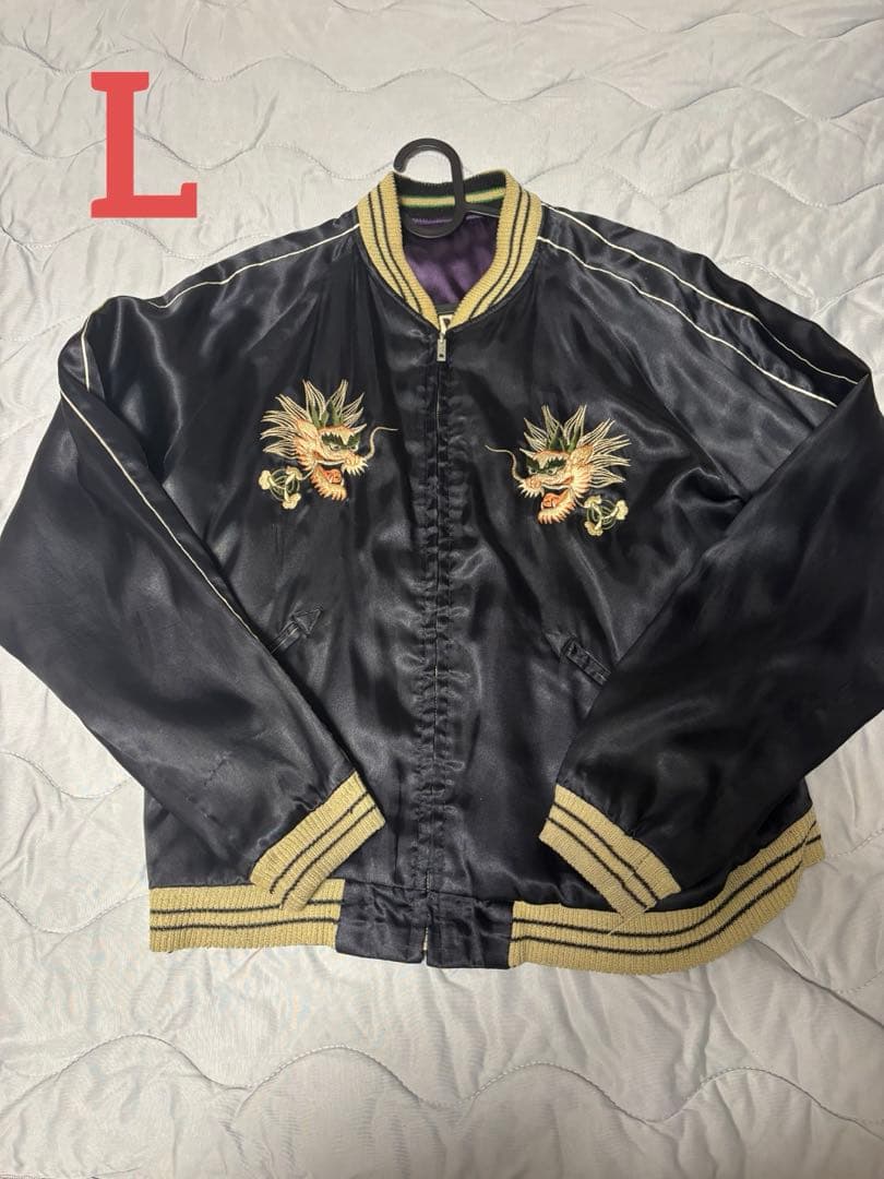 【激レア・リバーシブル】スカジャン Lサイズ ドラゴン×パラトルーパー刺繍 TAILOR TOYO テーラー東洋 リバーシブル スカジャン TT15682-119 WHITE